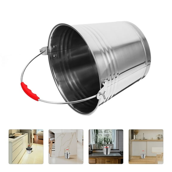 Stainless Steel Round Bucket Milk Container for Farm Multipurpose Bucket for Home