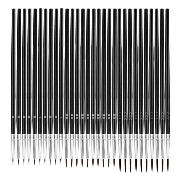 30 Pcs Tiny Detail Paint Brushes #0 #00 #000 3 Size Fine Paint Brush Artists Paint Brushes Nylon Hair Painting Brush