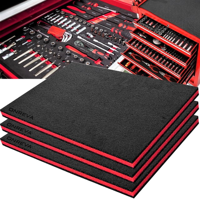 Caja de herramientas Foam ONREVA, paquete de 3 unidades, 46 x 30,5 x 2,5 cm, para fundas