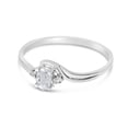 thumbnail image 3 of 14k White Gold Oval White Topaz And Diamond Ring, 3 of 6