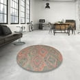 thumbnail image 4 of Ahgly Company Machine Washable Indoor Round Contemporary Rust Pink Area Rugs, 5' Round, 4 of 7