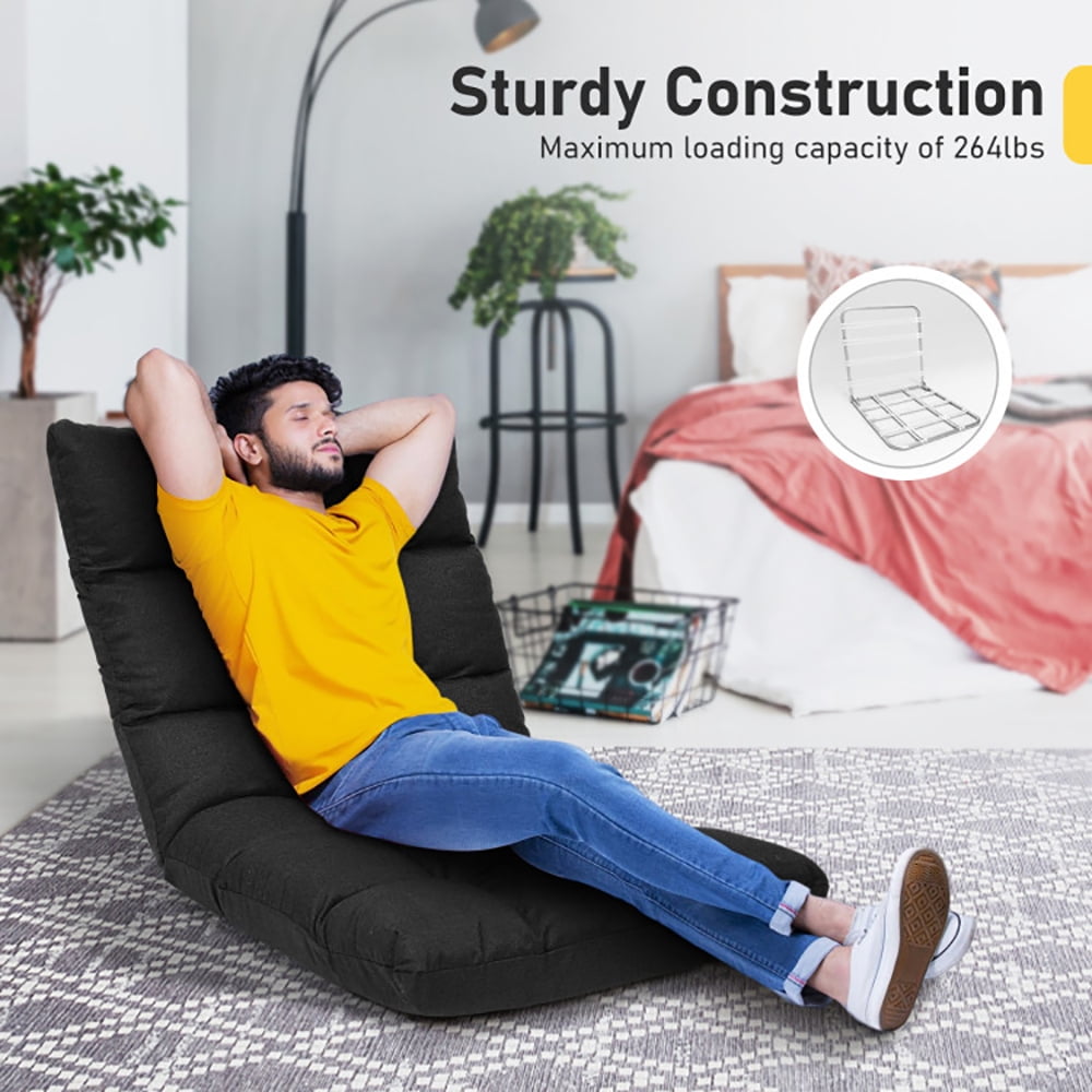 Finihen Folding Lazy Sofa Chair, 14-Position Adjustable Folding Lazy Gaming Sofa, for Living Room, Bedroom, for Gaming, Reading, Black Finihen Folding Lazy Sofa Chair, 14-Position Adjustable Folding Lazy Gaming Sofa, for Living Room, Bedroom, for Gaming, Reading, Black