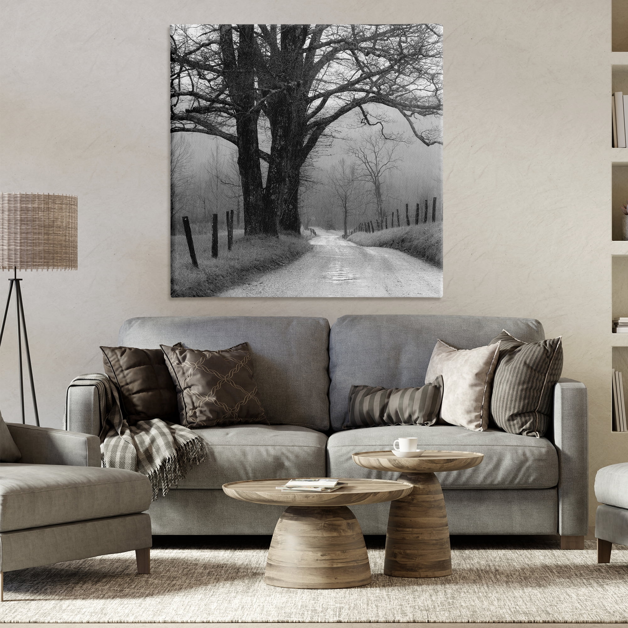 Stupell Industries Lonely Path Toward Trees Landscape & Nature Photography Wrapped Canvas Art Print Wall Art, 36 x 36