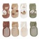 thumbnail image 1 of Calcetines antideslizantes para bebés Laklulu, 4 pares, calcetines antideslizantes para niños pequeños, calcetines con suela antideslizante, calcetines de dibujos animados para bebés, niñas y niños, 1 of 6