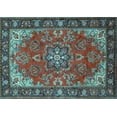 thumbnail image 1 of Ahgly Company Indoor Rectangle Medallion Light Blue Traditional Area Rugs, 2' x 3', 1 of 4