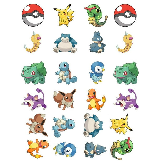Pokemon Go Themed Fun Edible Frosting Image Cupcake Toppers 24 Walmart Com