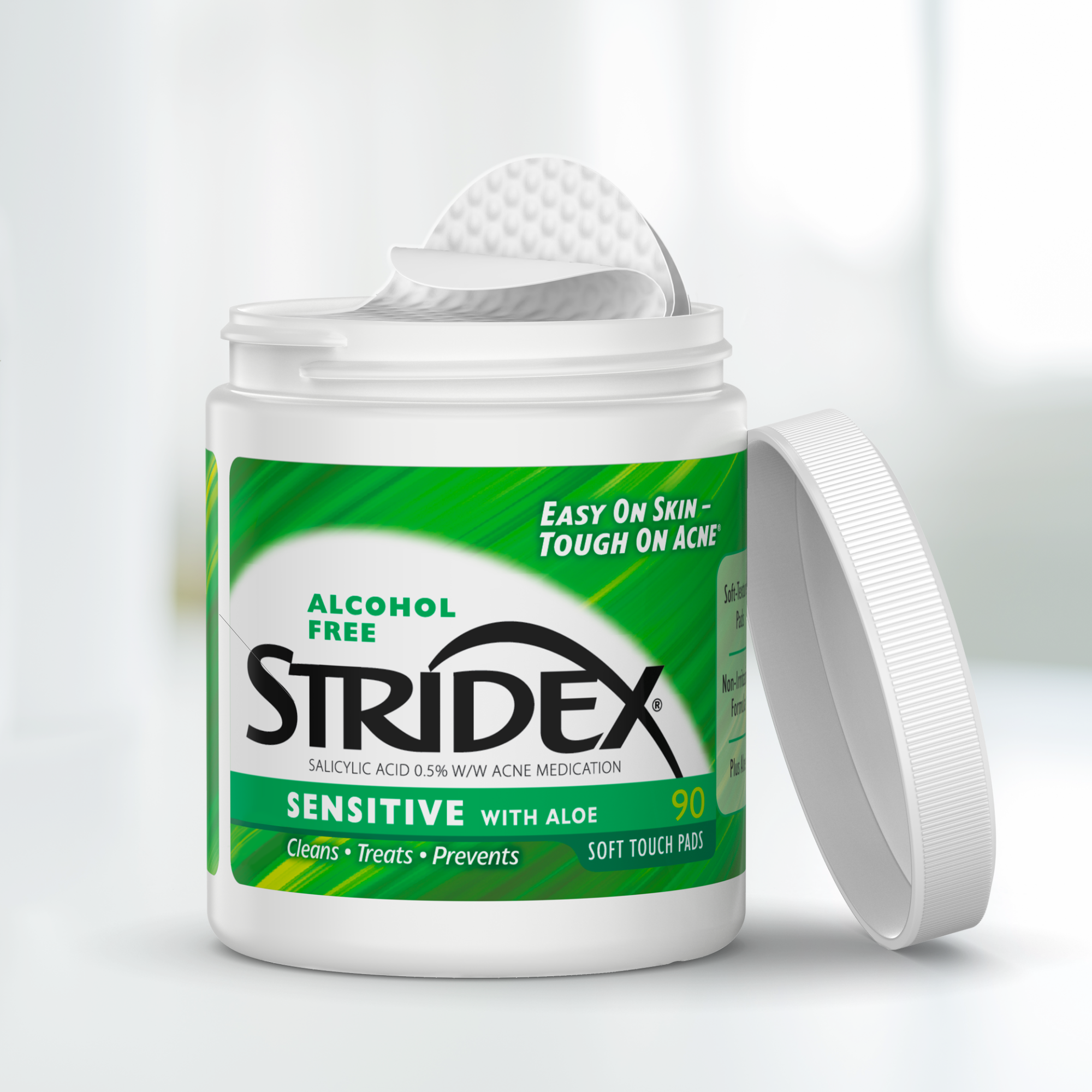 Stridex Medicated Acne Pads, Sensitive Skin, 90 Ct - image 2 of 8