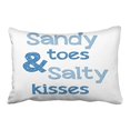 thumbnail image 1 of RYLABLUE Rectangl Throw Pillow Covers Sandy Toes Salty Kisses Simple Pattern Pillowcases Polyester 20 x 30 Inch With Hidden Zipper Home Sofa Cushion Decorative Pillowcase, 1 of 1