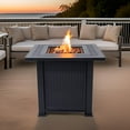 thumbnail image 4 of Sol Living Lausanne 28” Outdoor Propane Fire Pit Table 50,000 BTUs Outdoor Fire Pit Propane Metal Patio Fire Pit with Lava Rocks & Lid Durable Firepits for Outside & CSA Certified Outdoor Fireplace, 4 of 6