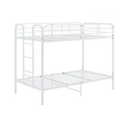 Your Zone Kids Modern Metal Twin over Twin Bunk Bed with Guardrails, White