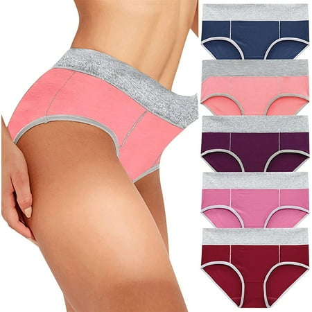

Foraging dimple Valentine s Day5PC Women Patchwork Color Briefs Leisure Large Size Female Panties Underpants