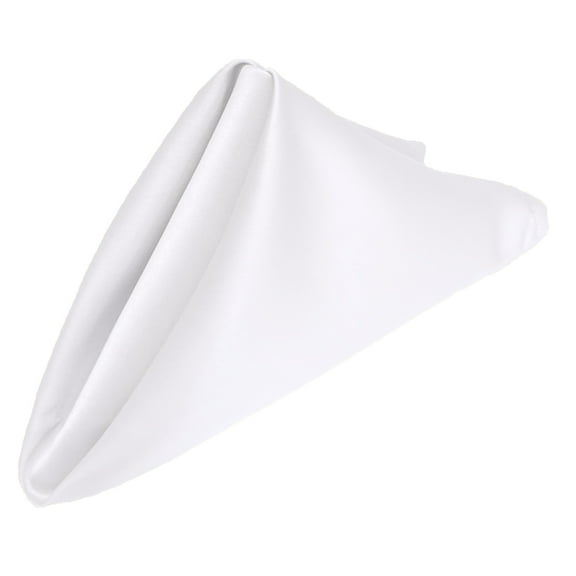 Gowinex White 17" x 17" Lamour Satin Dinner Napkins (Pack of 10)