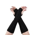 thumbnail image 1 of Gants Longs Sans Doigts pour Femmes Hiver Punk Chaud Tricoté Demi-Bras, 1 of 8
