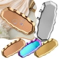 thumbnail image 4 of Oval Tray, Irregular Wavy Edge Metal Jewelry Tray, 8.6X4.3inch Decorative Vanity Tray, Stainless Steel Serving Platter for Dessert Table, Desktop, Bathroom, 4 of 6