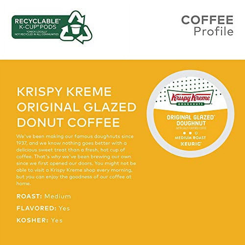 Krispy Kreme Doughnuts, Original Glazed Doughnut, Keurig Single Serve K-Cup Pods, Medium Roast Coffee, 96 Count (4 Packs of 24)