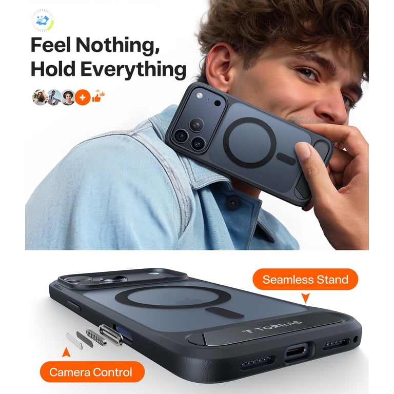 TORRAS Magnetic Case with Kickstand for iPhone 17 Pro Max