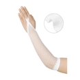 thumbnail image 3 of INSPIRE CHIC Women's Fishnet Glove Elastic Lace Elbow Length Fingerless Gloves with Finger Loop One Size White, 3 of 7