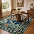 thumbnail image 4 of Lahome Decor 5'x7' Butterfly Bedroom Rug,Area Rugs 5x7ft Rugs for Living Room, Non-Slip Washable Rugs Stain Resistant Boho Floral Rug Low-Pile Throw Rug for ‎Dining Room Office,Green, 4 of 11