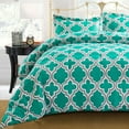 thumbnail image 4 of Impressions Jimbo Down Alternative Trellis Polyester Microfiber Comforter Set, King/California King, Blue, 4 of 5