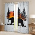 thumbnail image 2 of Homewish Woodland Animal Bear Blackout Curtains Set of 2 (52x84 Each),Rustic Sunset Window Curtains,Orange White Black Curtains and Drapes For Kids,Microfiber Bedroom Decor, 2 of 6