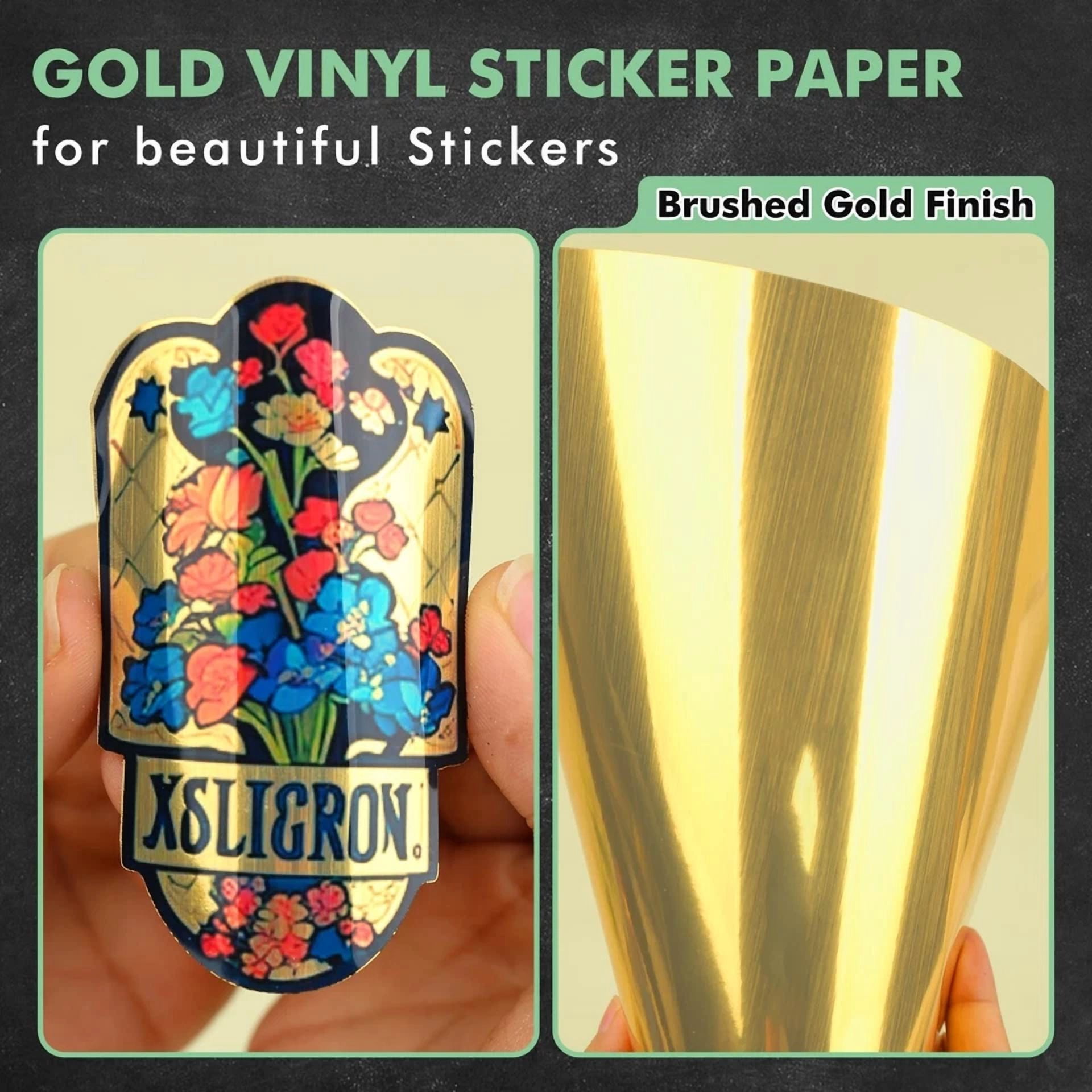 BUTTERFLY- Koala Brushed Gold Vinyl Sticker Paper For Inkjet & Laser Printers Waterproof 20