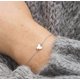 thumbnail image 2 of Delicada pulsera chapada en oro real de 14 quilates, pulsera de corazón pequeño, pulsera de barra, pulsera circular, pulsera de cadena de doble círculo, pulsera de disco, pulsera de perla creada, 2 of 4