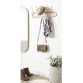 thumbnail image 6 of Kate and Laurel Vaida Boho Wall Mounted Coat Rack, 25 x 4 x 12, Gold, Five Decorative Glam Double Sided Coat Hooks and Hat Rack with Trendy Capsule Shape, 6 of 7