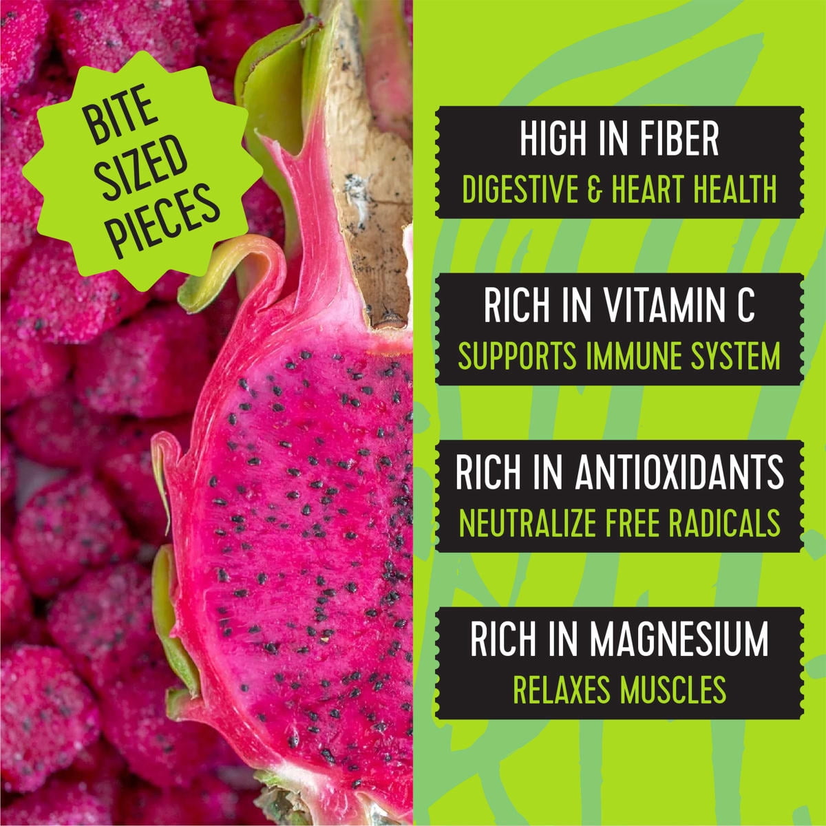 Pitaya Foods Frozen Non-GMO Dragon Fruit Pieces, Vegan, Gluten-Free, Dairy-Free, No Allergens, 12 oz