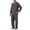 Gray #19, variant on WULMLEO Two Piece Pajama Sets for Men Fall Solid V Neck Button Down Long Sleeve Shirts Wide Leg Pants Outfits Casual Trendy Suit Comfortable Loose Fit Sleepwear Set Gray 2XL