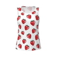 thumbnail image 4 of Xecao Hand Drawn Strawberry print women's scoop neck, loose-fit workout tank tops for the gym., 4 of 9