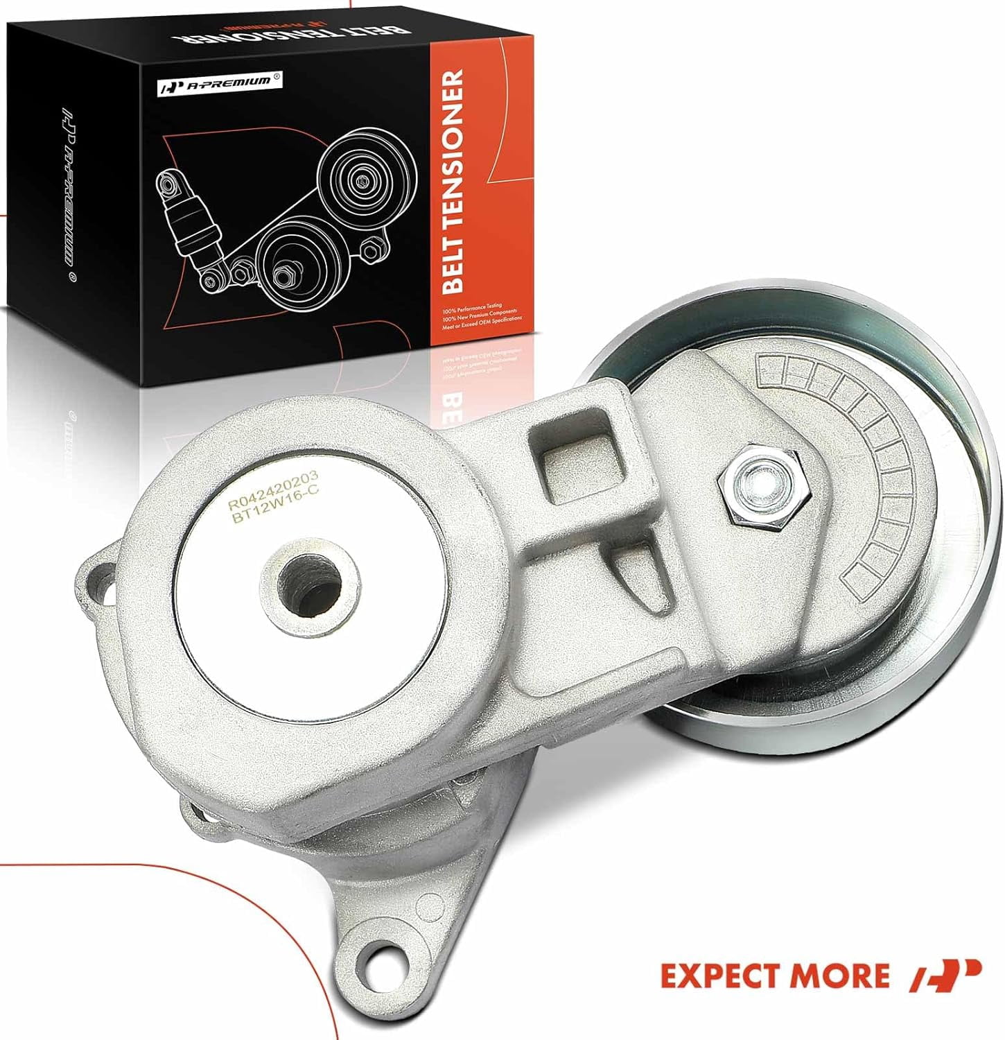 A-Premium Serpentine Belt Tensioner Assembly with Idler Pulley Compatible with Mitsubishi Eclipse 2006-2012 Galant 2004-2012 Lancer 2003-2006 Outlander 2003-2006