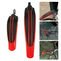 LEORX 1 Pair PP Mountain Bike Mud Guard for Easy Installation in Red 15.0x3.5x0.4in