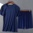 thumbnail image 1 of Flmtop Ensemble de Pyjamas Col Rond Filetage à Vis Design Double Ligne Vêtements de Maison Décontractés Ensemble de Pyjamas pour Chambre, 1 of 8