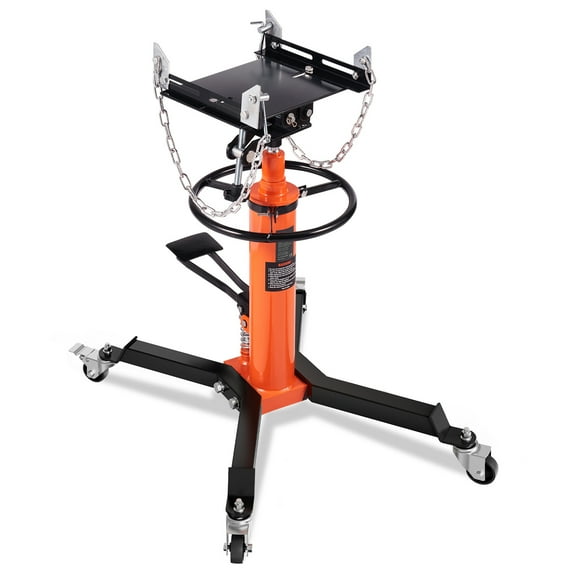 KFFKFF Hydraulic Transmission Jack, 1322 LBS Capacity, Adjustable 32"-67" Height, Floor Jack Stand with Pedal, 360° Rotating Wheel, for Garage/Shop Lifting