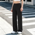 thumbnail image 4 of Ovbmpzd Yoga Pants for Women Ladies Petite Straight-Leg Black Leggings Casual Long Mid Waist Leggings,M, 4 of 6