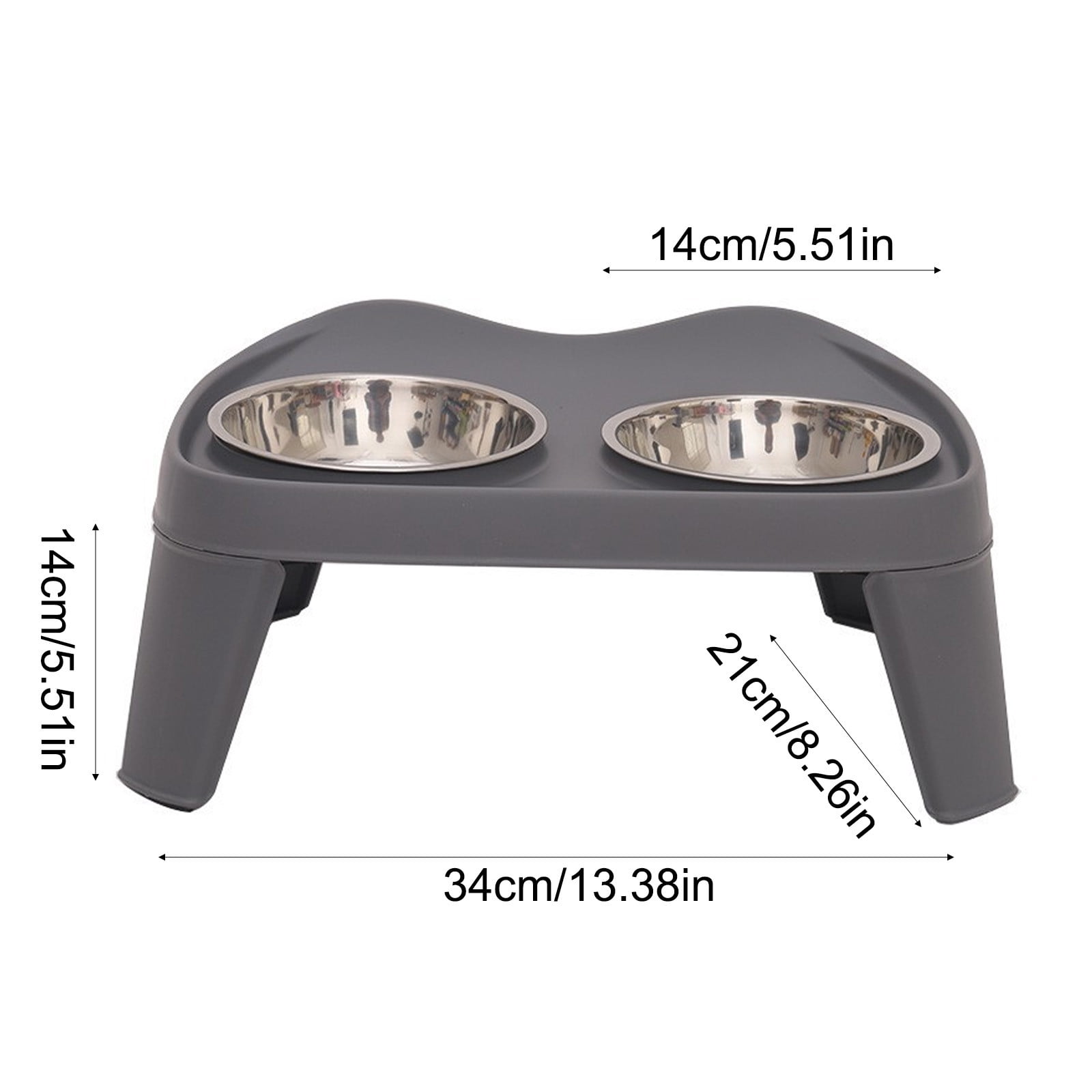 Stainless Steel Dog Bowl Elevated Double Bowl Feeding Station - Large Breed Food Water Feeder, Neck Protection Design, Twin Basin Table for Medium Large Dogs