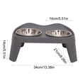 thumbnail image 3 of SouMaox Elevated Dog Bowl Stand, Stainless Steel Double Bowl Feeding Table for Medium Large Breeds, Raised Design for Comfortable Eating, Easy Clean Pet Dish Set, 5.51" x 8.26" x 13.38" Gray, 3 of 6