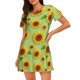 thumbnail image 1 of Disketp Sunflower Leaves para Camisón Corto de Manga Corta para Mujeres, Camisón Cómodo con Escote Redondo, Bonito y Confortable, 1 of 6