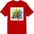 thumbnail image 3 of Colorful Eiffel Tower Adult Red Crew Neck Short Sleeve Tee-XL, 3 of 4