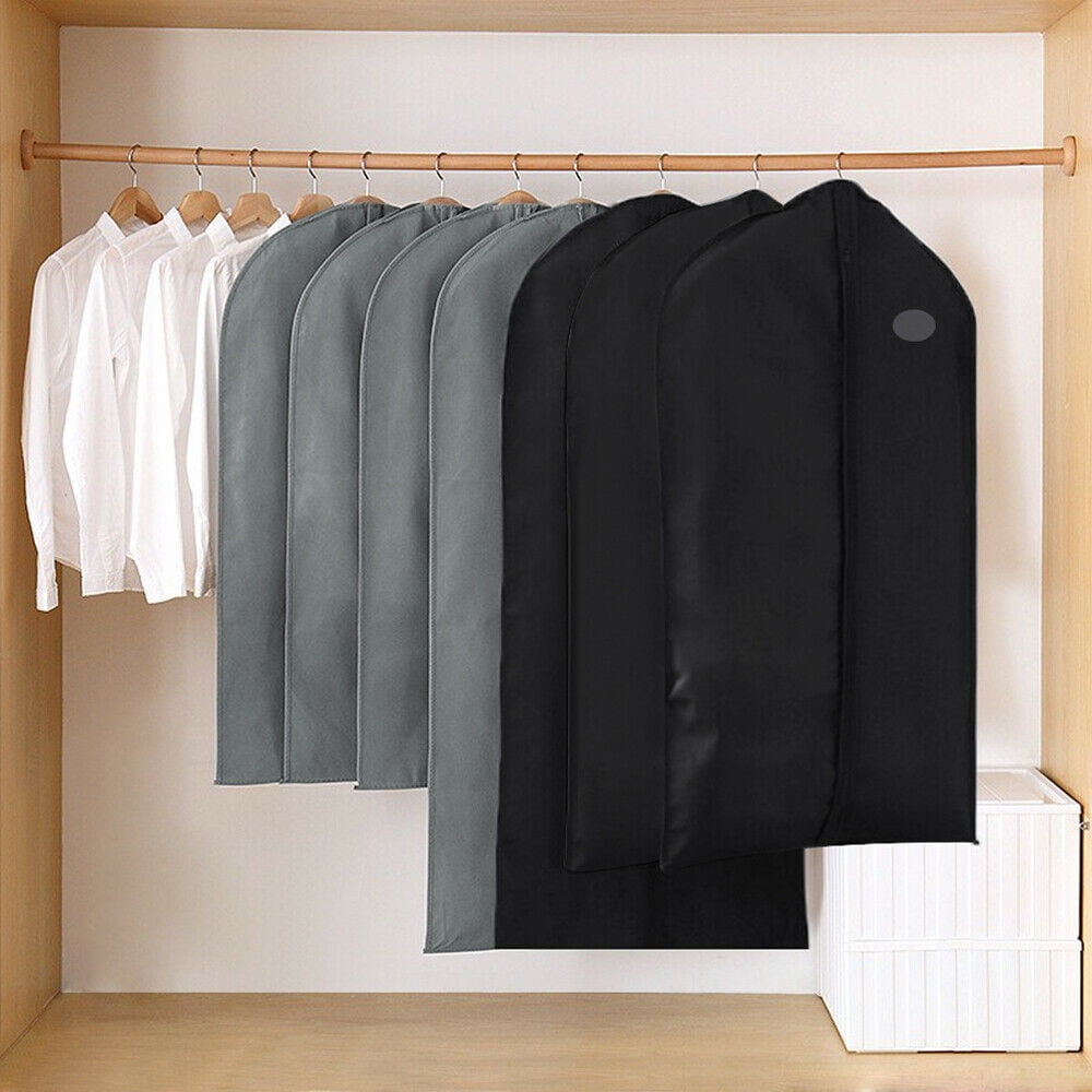 1/5Pcs Garment Bag Suit Storage Cover Breathable Wardrobe Hanging Cover