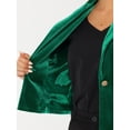 thumbnail image 5 of Chaqueta De Traje De Oficina De Negocios Con Solapa Y 1 Botón De Terciopelo Para Mujer Verde S, 5 of 5