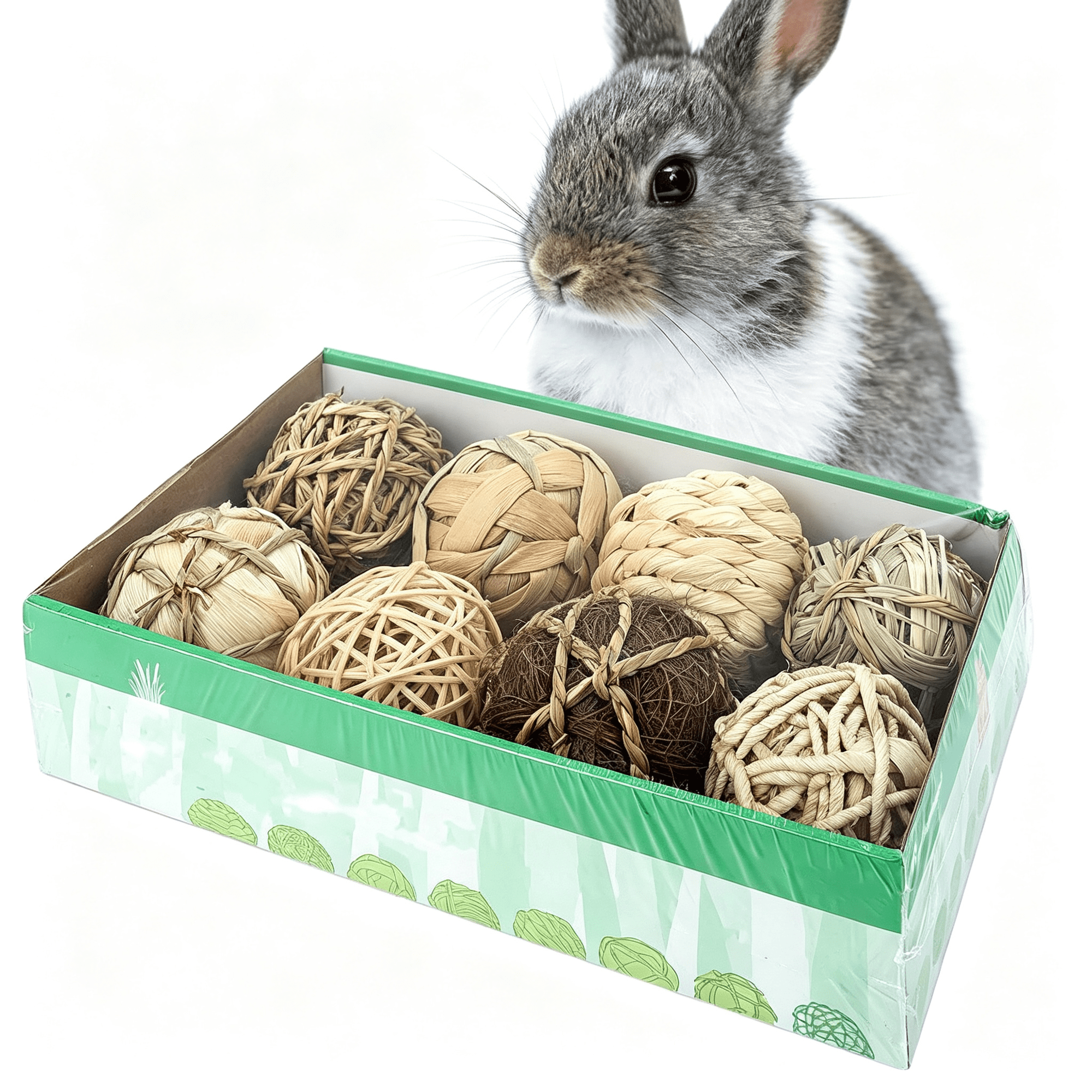 CYFW Natural Chew Activity Toys Fun Safe Hay Grass Balls for Chinchilla Guinea Pig Rats Rabbits Hamster Gerbil Degu Bunny and Other Small Animals Safe Rabbit Chew Toys