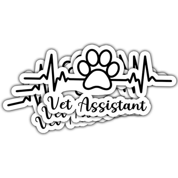 (3pcs) Vet Assistant Sticker, Heart Rate Vet Med Stickers, Veterinary Stickers Funny, Veterinary Medicine Stickers Die-Cut Waterproof Vinyl Sticker for Laptop Water Bottle Phone Window Helmet