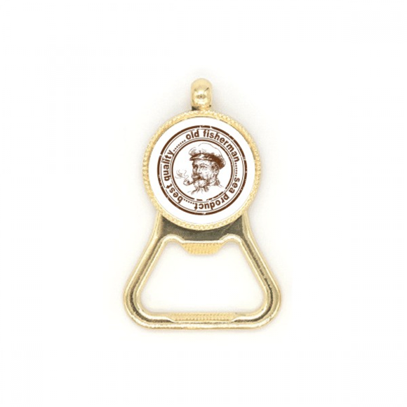 Old Fisherman Captain Classic Country City Beer Bottle Cap Opener Stainless Steel Key Chain