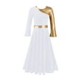 thumbnail image 4 of Kids Girls Metallic Ballet Lyrical Praise Dance Long Dress Liturgical WorshipChurch Dresses, 4 of 7