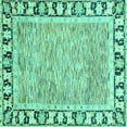 thumbnail image 1 of Ahgly Company Indoor Square Abstract Turquoise Blue Modern Area Rugs, 8' Square, 1 of 4