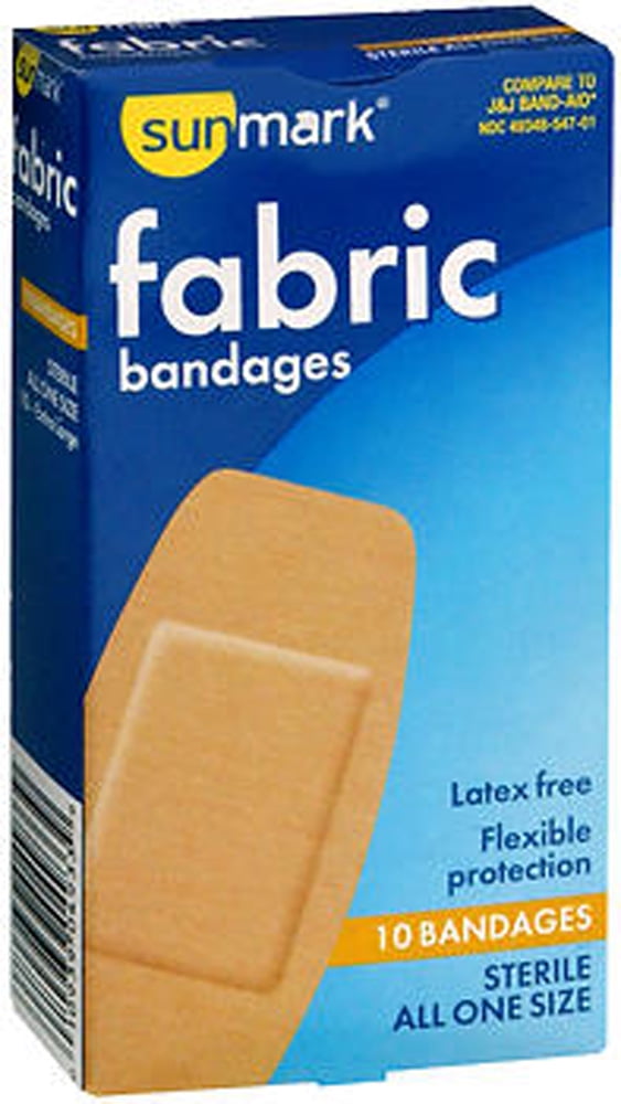 Sunmark Fabric Bandages, Extra Large, 10 Count