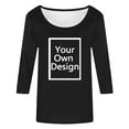 thumbnail image 4 of XUELUO Boho Tops For Women Autumn Winter Solid Color Crew Neck Long Sleeve Slim Fit Casual Shirts For Women T-shirts Holiday Wear,Black,S, 4 of 7