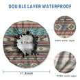thumbnail image 3 of Shower Caps,Brown Geometric Triangle Diamond Pattern Waterproof Shower Cap for Women 4 Pieces,Double Reusable Hair Cover for Shower PEVA Elastic Stretch Hem, 3 of 7