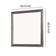 thumbnail image 4 of Benjara BM220170 Wooden Frame Mirror with Mounting Hardware, Gray & Silver, 4 of 4